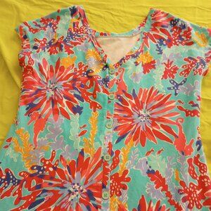 Lilly Pulitzer Rare french Terry dress Cotton / spandex cover up L